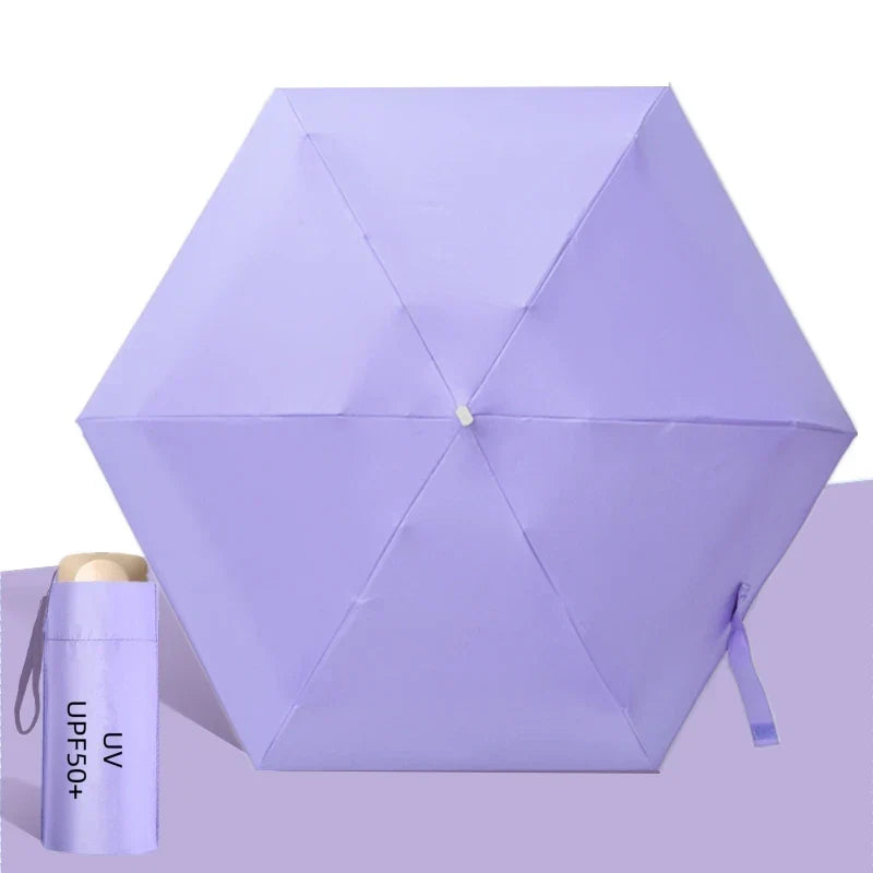 UPF50+ Umbrella Mini Pocket Sun Shade Umbrella Portable Vinyl Folding Rain Travel Umbrella UV Protection Parasol Capsule