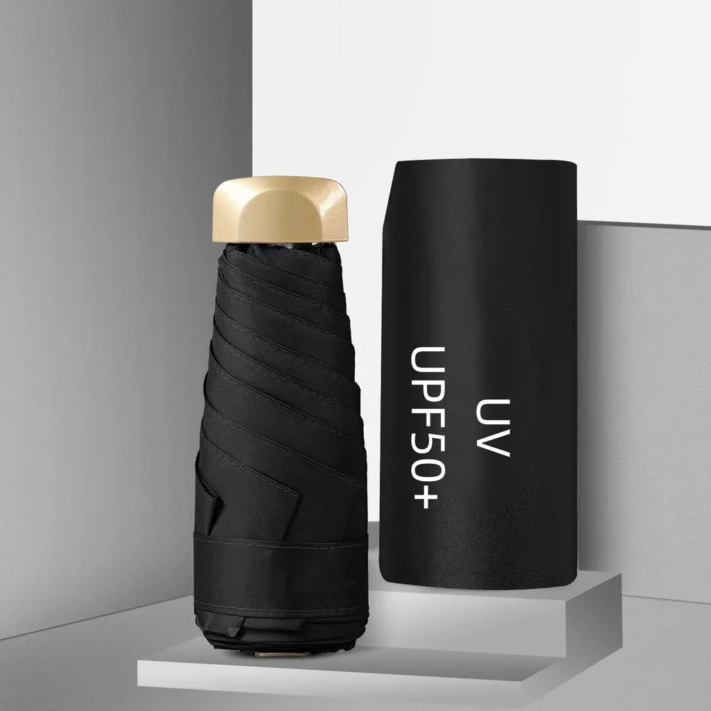 UPF50+ Umbrella Mini Pocket Sun Shade Umbrella Portable Vinyl Folding Rain Travel Umbrella UV Protection Parasol Capsule
