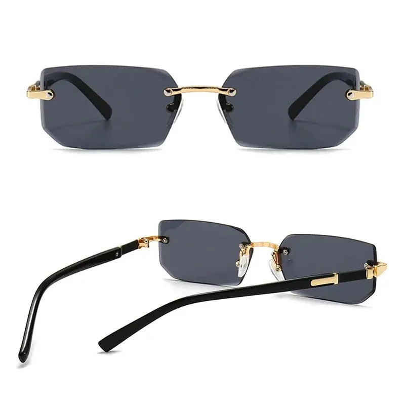 Vintage Rectangle Oval Sunglasses Women Men Metal Frame Clear Lens Glasses Eyewear