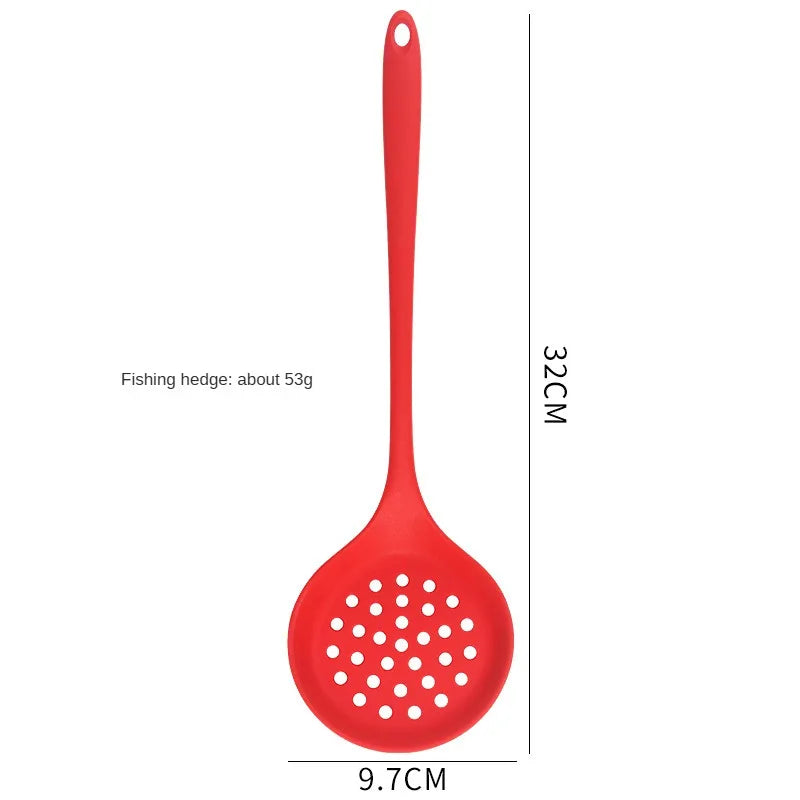 8ps Household black Silicone kitchenware 8-piece set of Chinese spaghetti spoon salad spaghetti spaghetti spaghetti，Rice spoon，