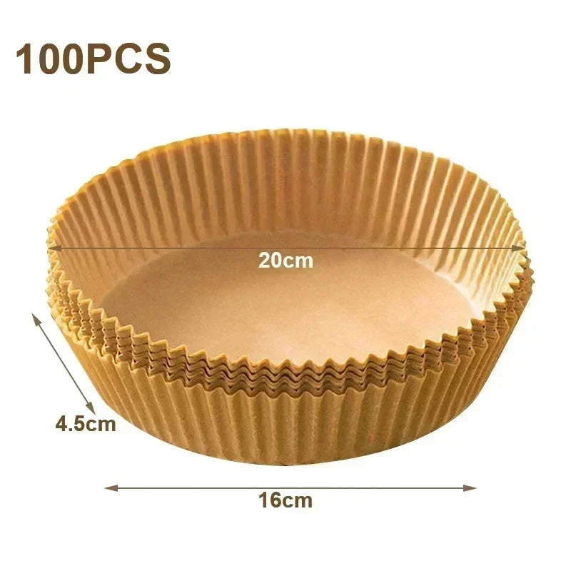 50/100PCS Air Fryer Special Paper Tray Household High Temperature Resistant Oil Absorbing Paper Pad Square Baking Paper Kitchen