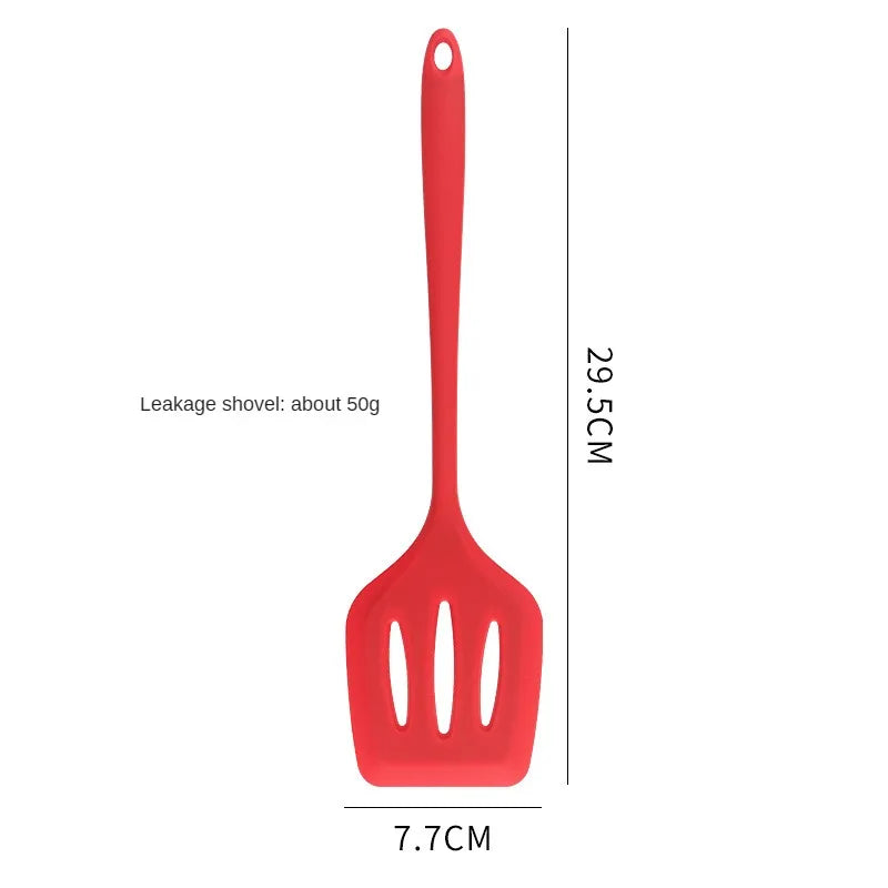 8ps Household black Silicone kitchenware 8-piece set of Chinese spaghetti spoon salad spaghetti spaghetti spaghetti，Rice spoon，