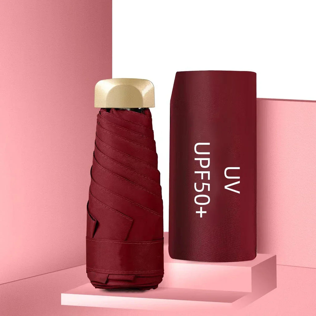 UPF50+ Umbrella Mini Pocket Sun Shade Umbrella Portable Vinyl Folding Rain Travel Umbrella UV Protection Parasol Capsule