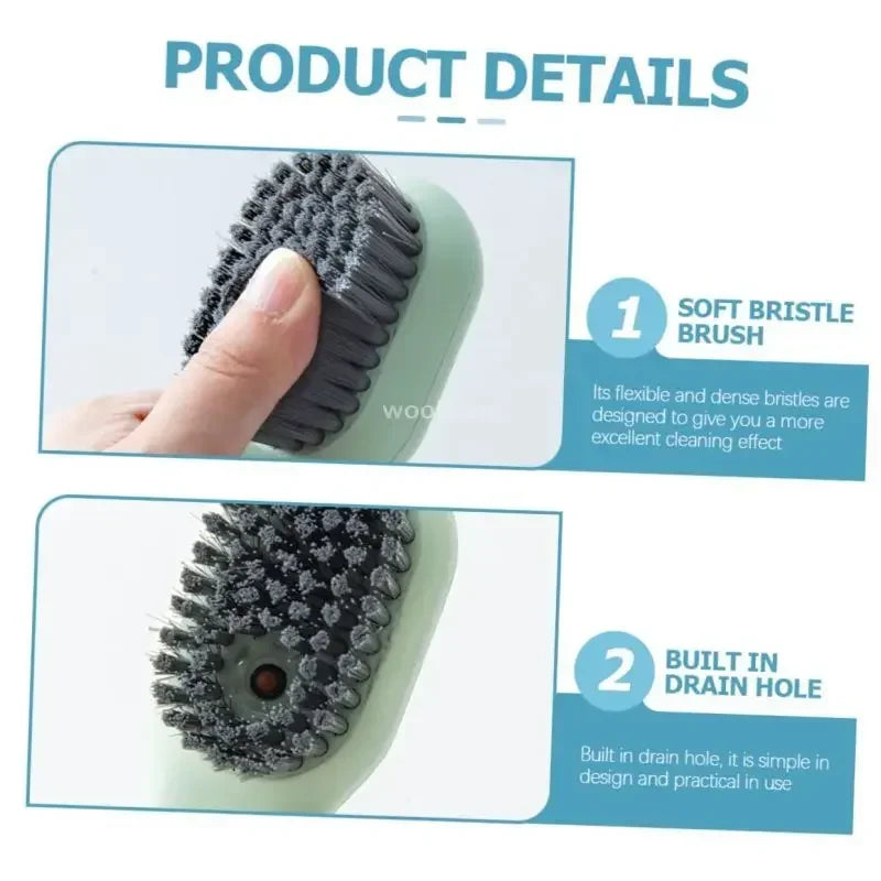 Fashion Multifunction Shoe Brush Soft Bristled Liquid Filled Up Wash Shoe Cleaning House Accessories Clean Kitchen Tools