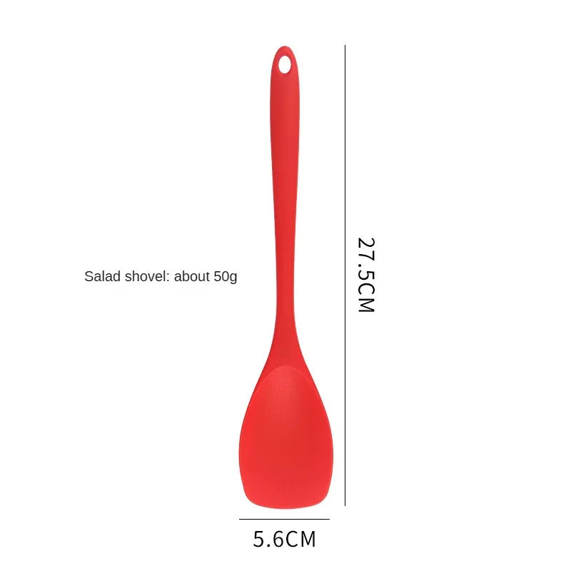 8ps Household black Silicone kitchenware 8-piece set of Chinese spaghetti spoon salad spaghetti spaghetti spaghetti，Rice spoon，