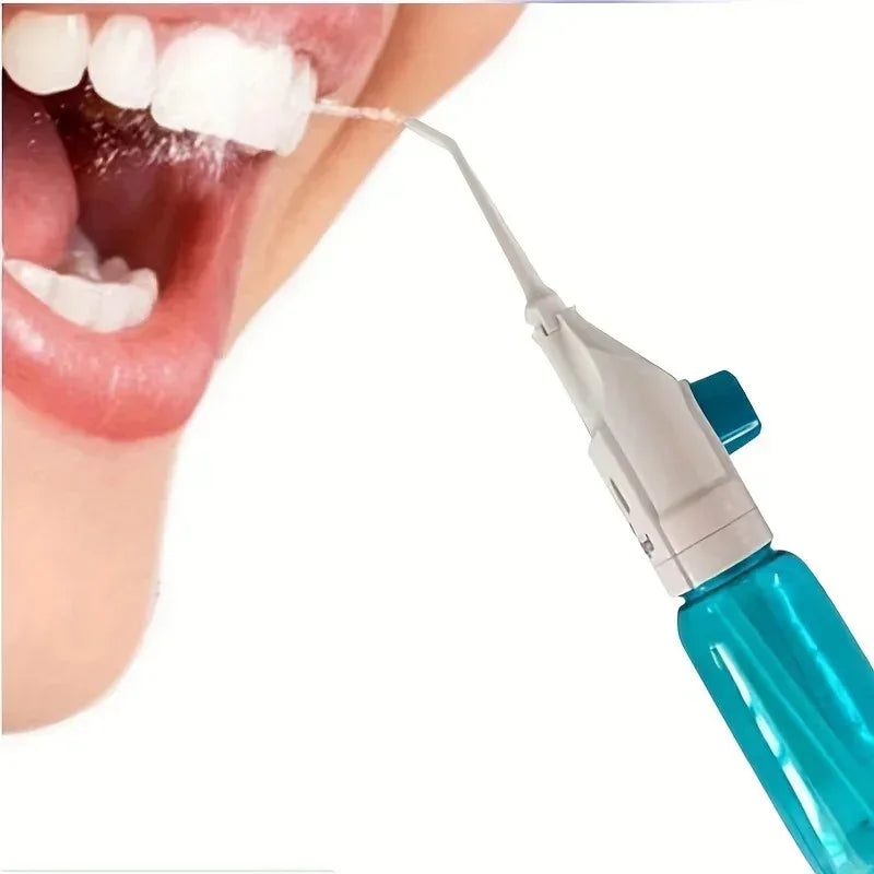 1PC Portable High-Pressure Oral Irrigator Manual Water Flosser Toothpick Style Deep Cleaning Gums & Teeth Care