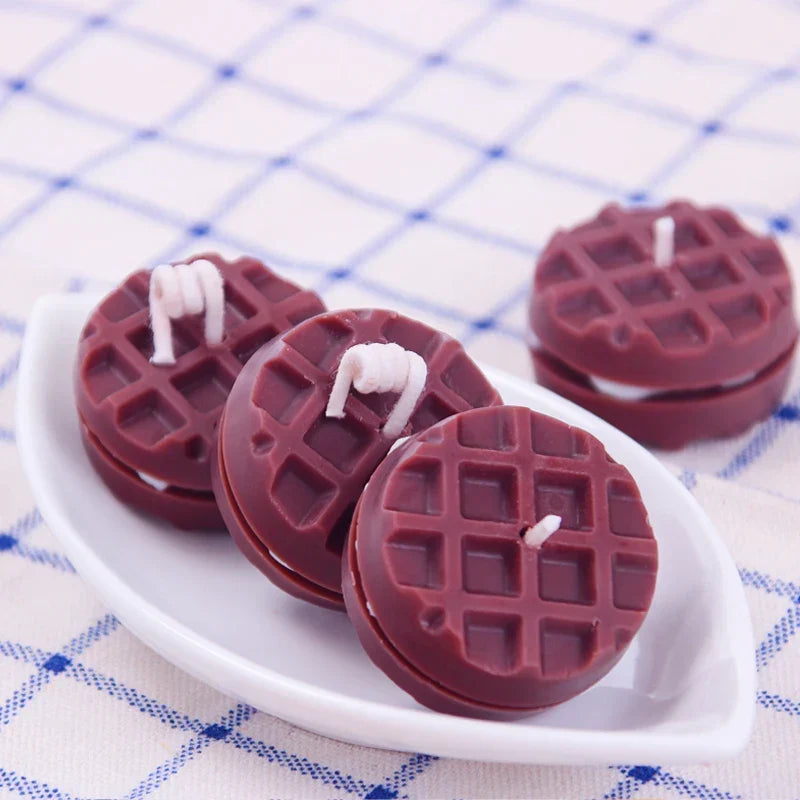 DIY Cute Round Waffle Making Mold Practical Chocolate Making Tool Aroma Candle Silicone Mold Food Grade Silicone Baking Supplies