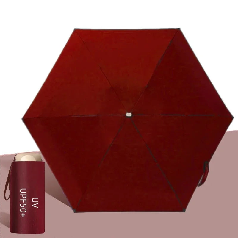 UPF50+ Umbrella Mini Pocket Sun Shade Umbrella Portable Vinyl Folding Rain Travel Umbrella UV Protection Parasol Capsule