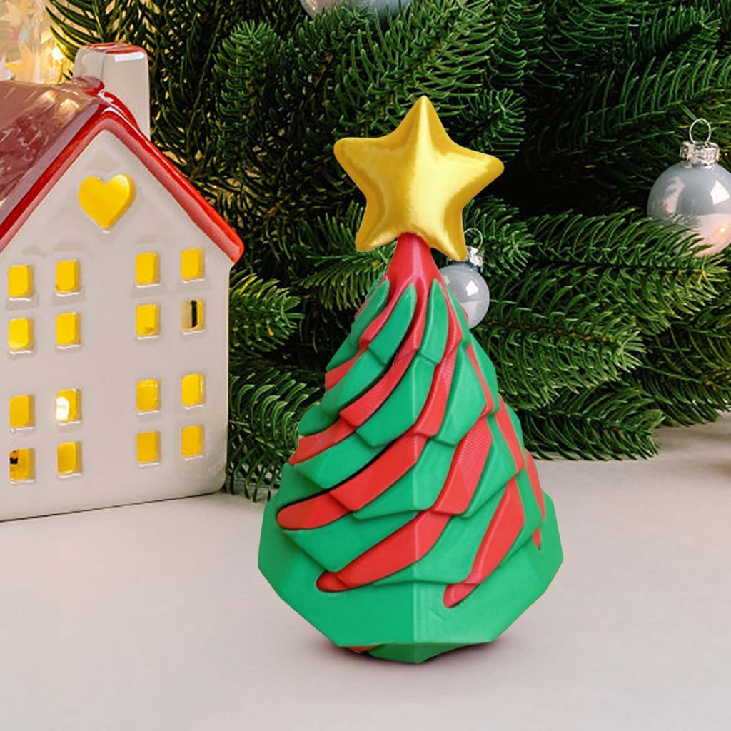 🎈3D Printed Multicolor Christmas Tree Spiral Stacking Toy