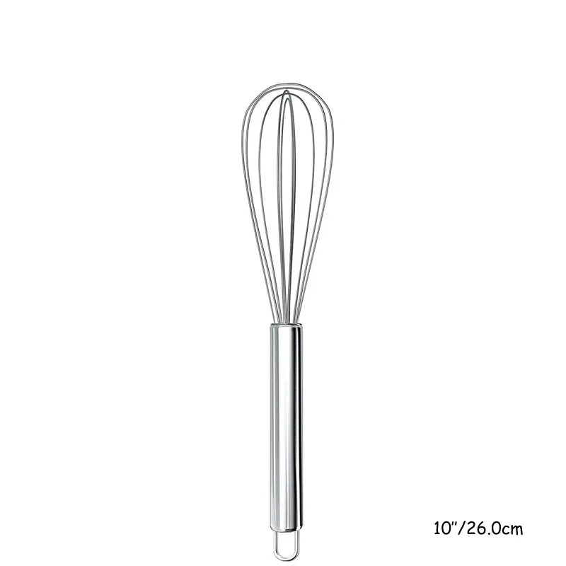 LMETJMA 8" 10" 12" Egg Whisk Stainless Steel Egg Whisk Kitchen Wire Balloon Whisk Milk Egg Beater Egg Mixing Mixer Tools KC0231
