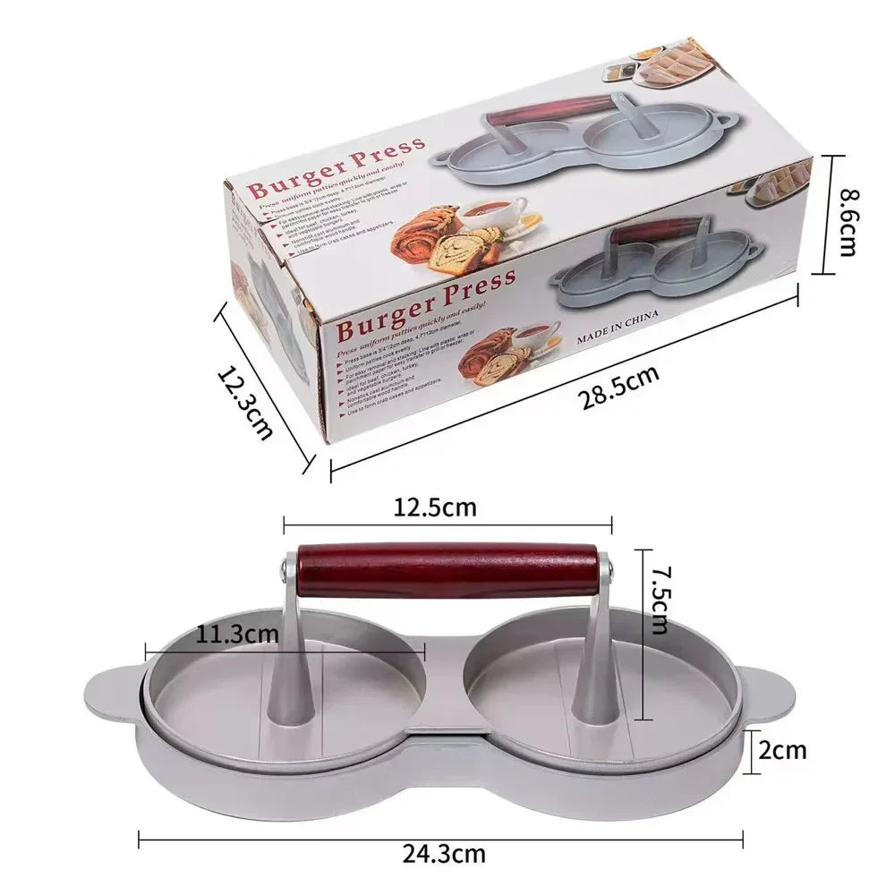 Burger Press Hamburger Meat Tool Patty Maker Aluminum Burger Maker for Kitchen BBQ Grill