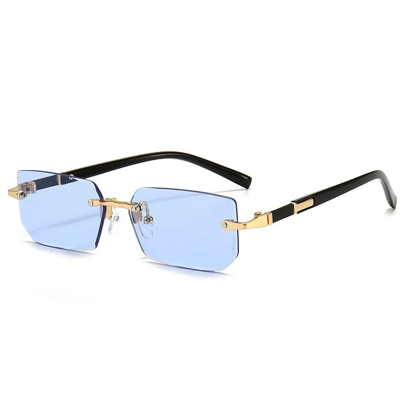 Vintage Rectangle Oval Sunglasses Women Men Metal Frame Clear Lens Glasses Eyewear