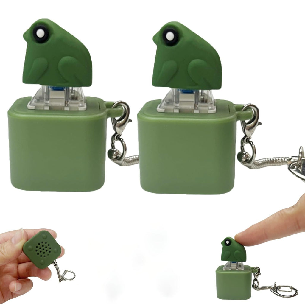 Frog Croaking Fidget Toy - Rechargeable Frog Croaking Keychain, Frog Croaking Stress Reliever with Colorful Lights, Fun & Portable Anxiety Relief Toy