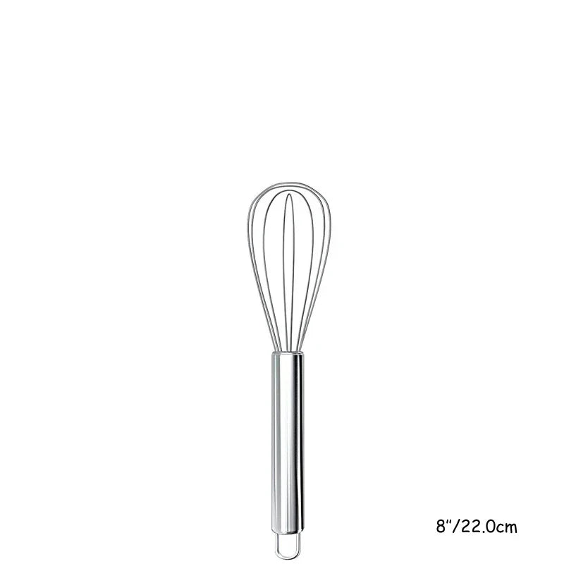 LMETJMA 8" 10" 12" Egg Whisk Stainless Steel Egg Whisk Kitchen Wire Balloon Whisk Milk Egg Beater Egg Mixing Mixer Tools KC0231