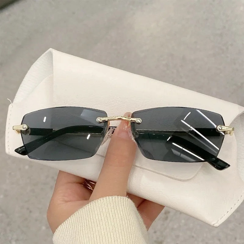 Vintage Rectangle Oval Sunglasses Women Men Metal Frame Clear Lens Glasses Eyewear