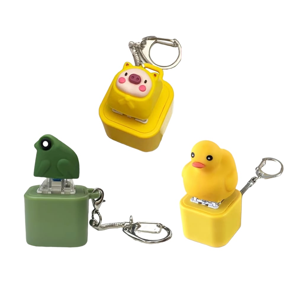 Frog Croaking Fidget Toy - Rechargeable Frog Croaking Keychain, Frog Croaking Stress Reliever with Colorful Lights, Fun & Portable Anxiety Relief Toy