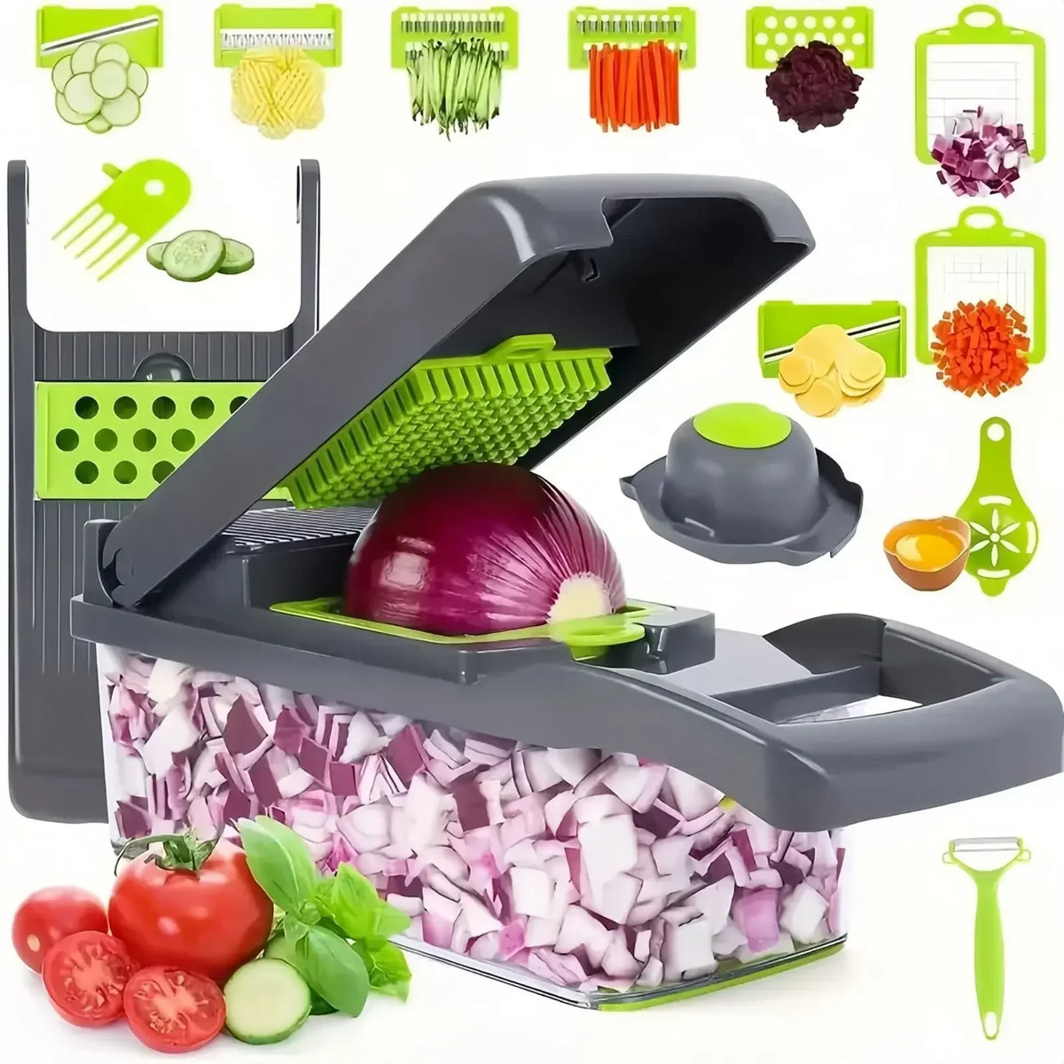 16IN1 Multifunctional Vegetable Chopper Handle Food Grater Dicer Vegetable Slicer Egg Liquid Separator Peeler Kitchen Gadgets