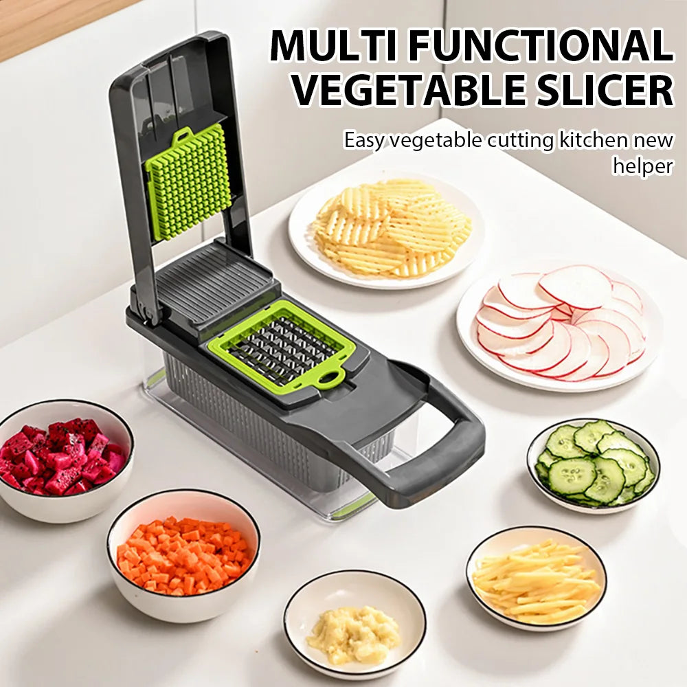 16IN1 Multifunctional Vegetable Chopper Handle Food Grater Dicer Vegetable Slicer Egg Liquid Separator Peeler Kitchen Gadgets