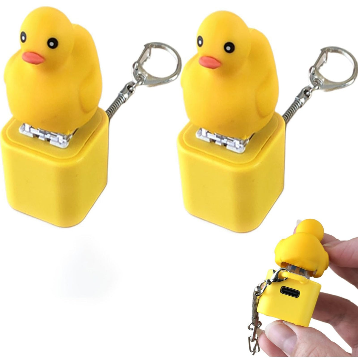 Frog Croaking Fidget Toy - Rechargeable Frog Croaking Keychain, Frog Croaking Stress Reliever with Colorful Lights, Fun & Portable Anxiety Relief Toy