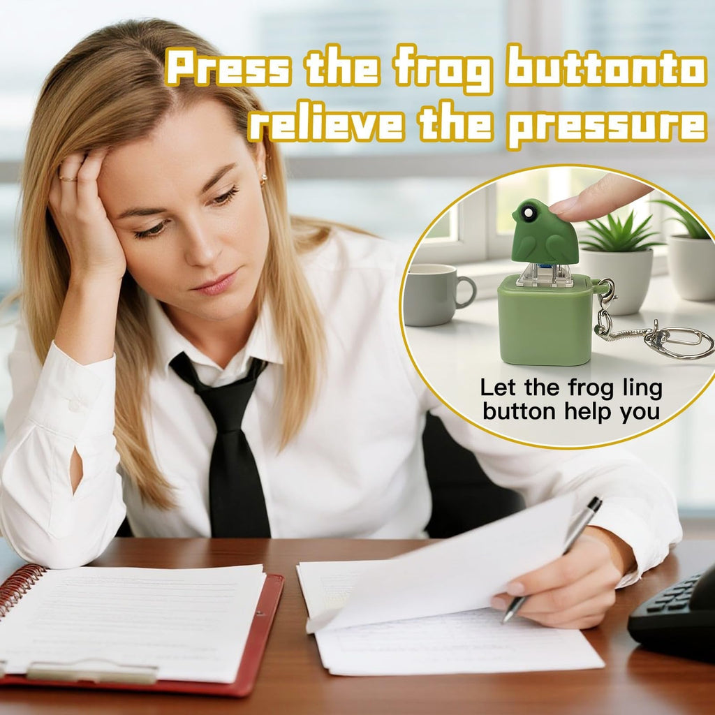 Frog Croaking Fidget Toy - Rechargeable Frog Croaking Keychain, Frog Croaking Stress Reliever with Colorful Lights, Fun & Portable Anxiety Relief Toy
